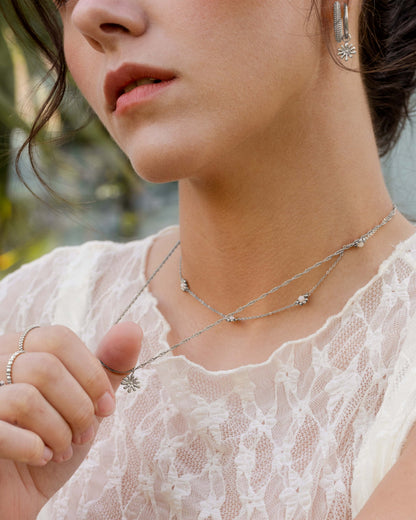 Flowery Necklace Silber