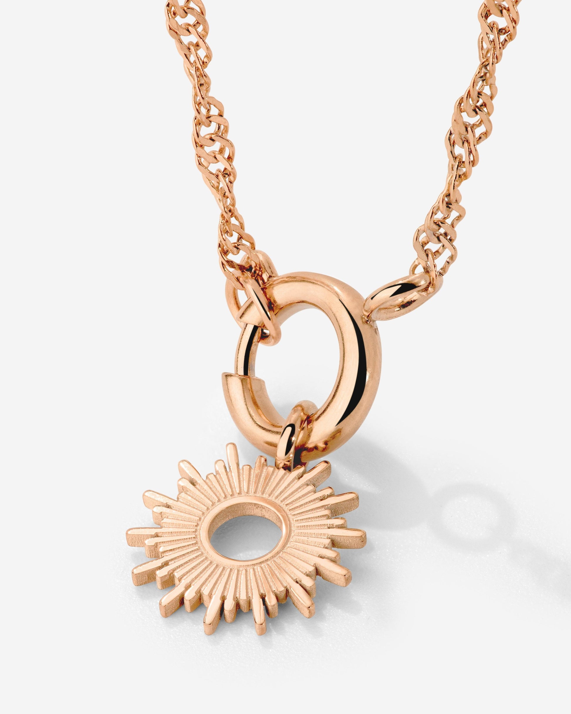 Sun Ray Singapore Chain Necklace Set Roségold