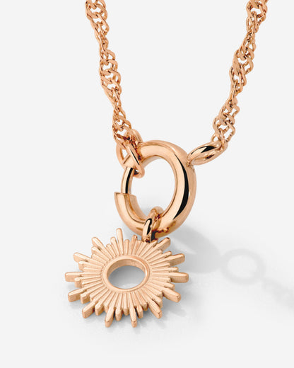 Sun Ray Singapore Chain Necklace Set Roségold