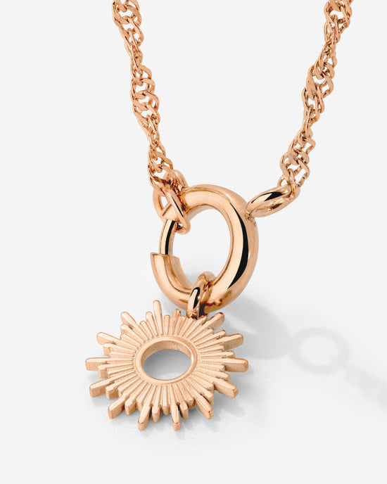 Sun Ray Singapore Chain Necklace Set Roségold