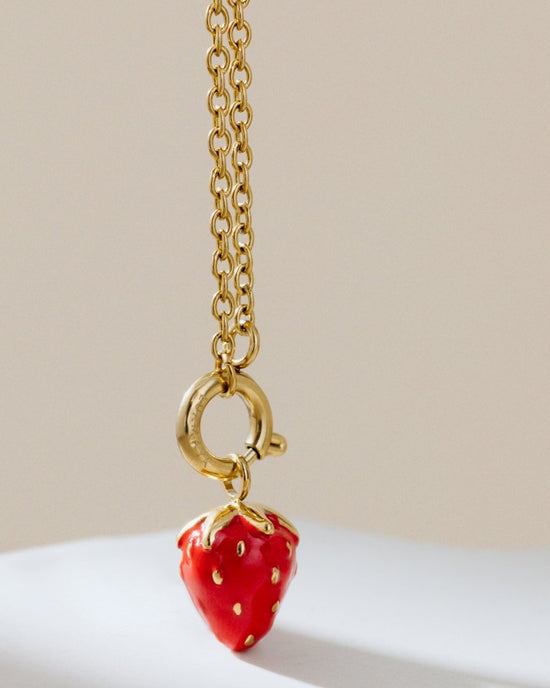 Strawberry Classic Chain Necklace Set Roségold