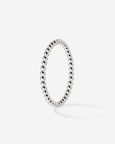 Narrow Sphere Ring Silber