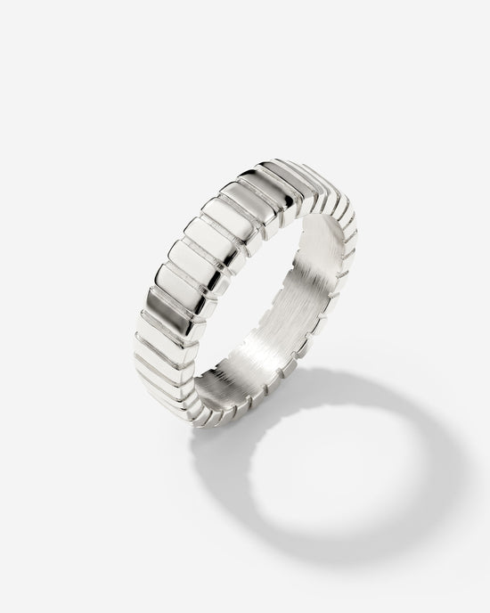 Striped Ring Bold Silber
