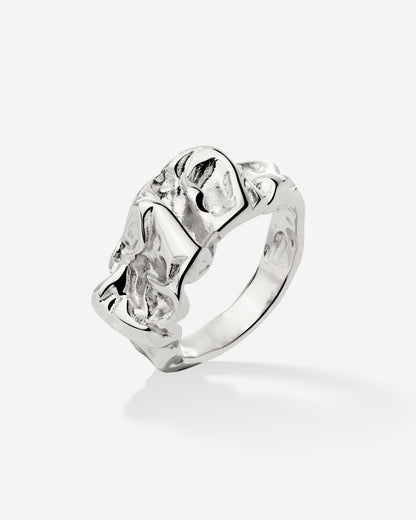 Crinkled Ring Silber