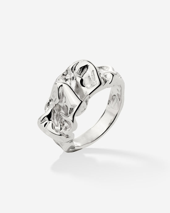 Crinkled Ring Silber