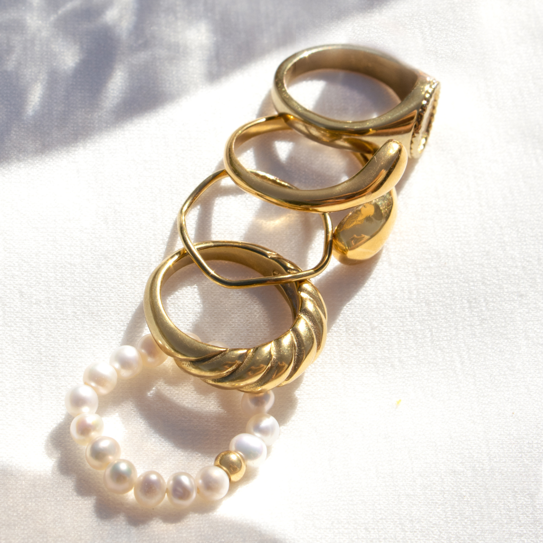 Summertime Pearl Ring Gold