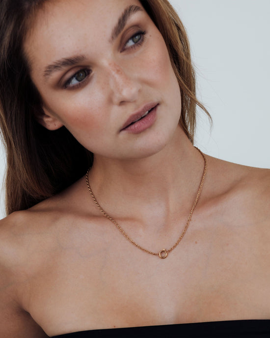 Rope Chain Charm Necklace Roségold