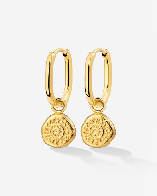Sun Seeker Oval Hoop Set Baby Gold