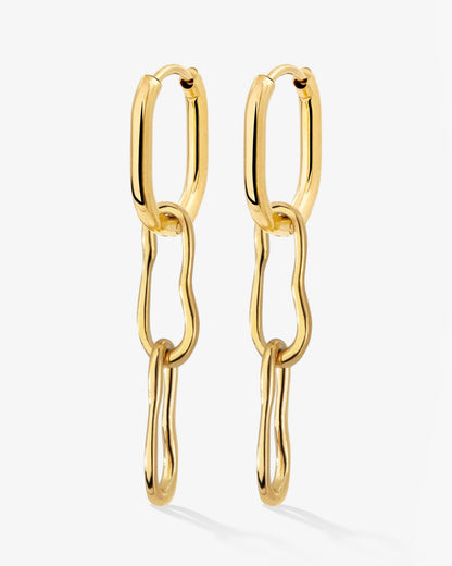 Blending Duo Oval Hoop Set Baby Gold