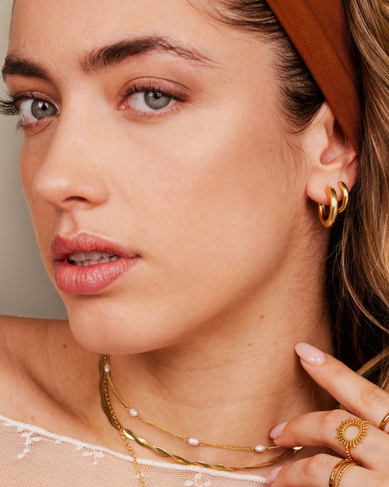 Chunky Lover Hoop Bundle Small Gold