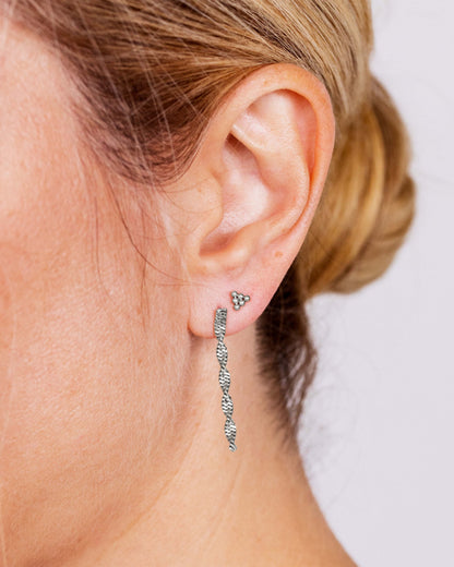 Triangle Beads Piercing Stud Silber