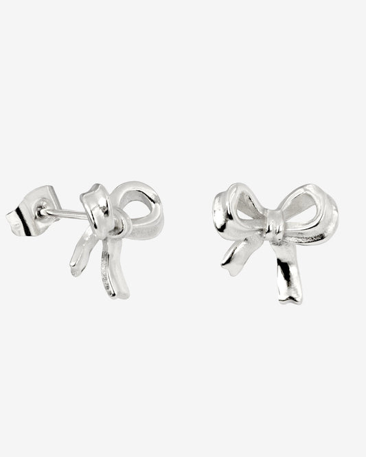 Pretty Ribbon Studs Silver