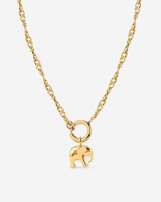 Elephant Singapore Chain Necklace Set Gold