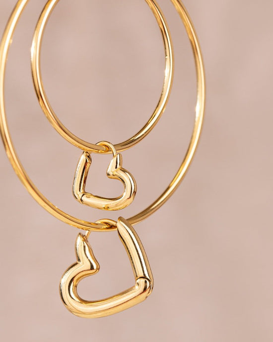 Phat Heart Hoops Small Gold