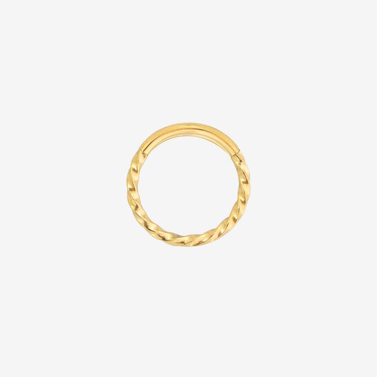 Twisted Click Piercing Ring Gold