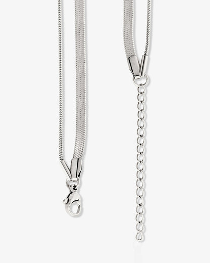 Snake Chain Double Necklace Silber