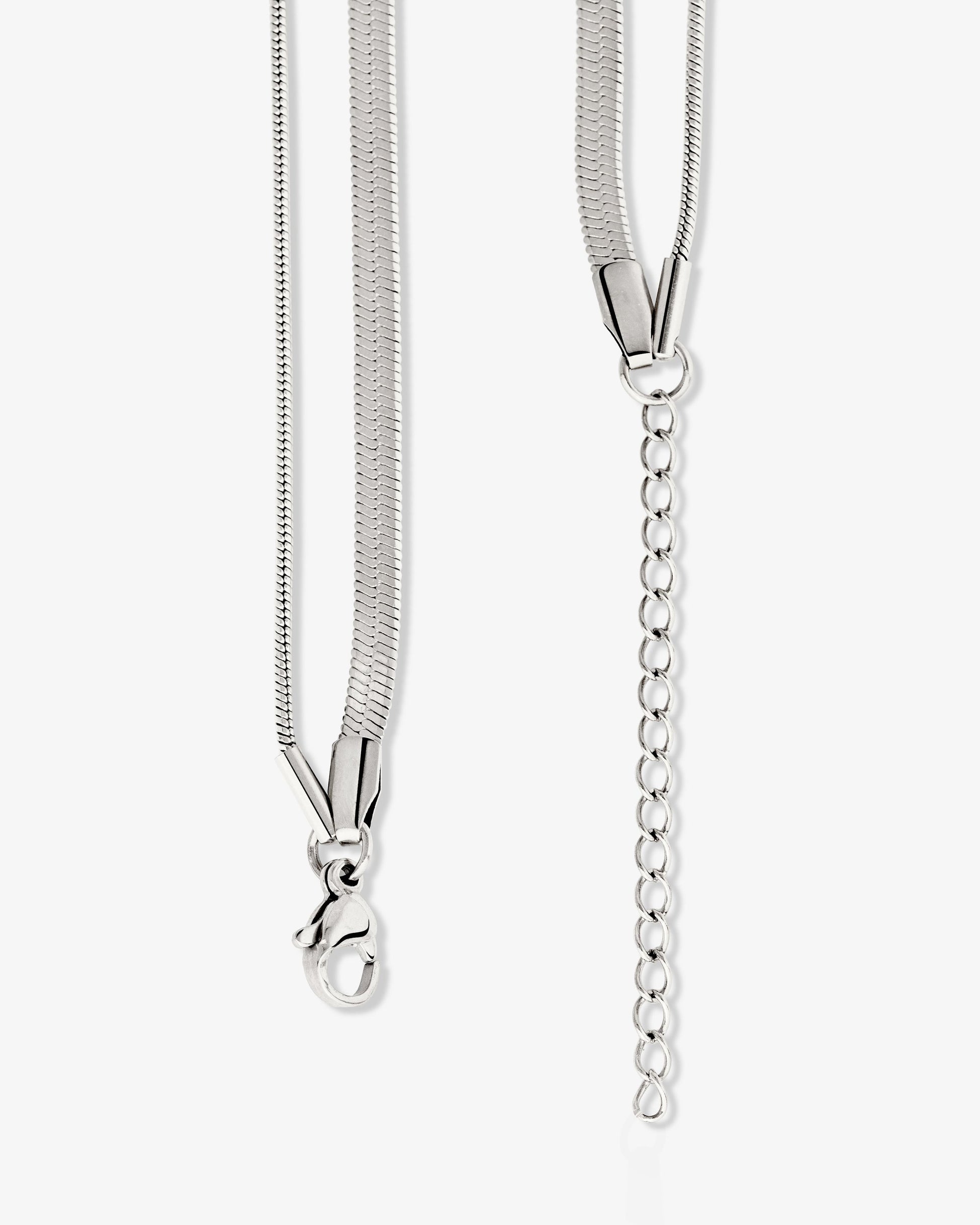 Snake Chain Double Necklace Silber