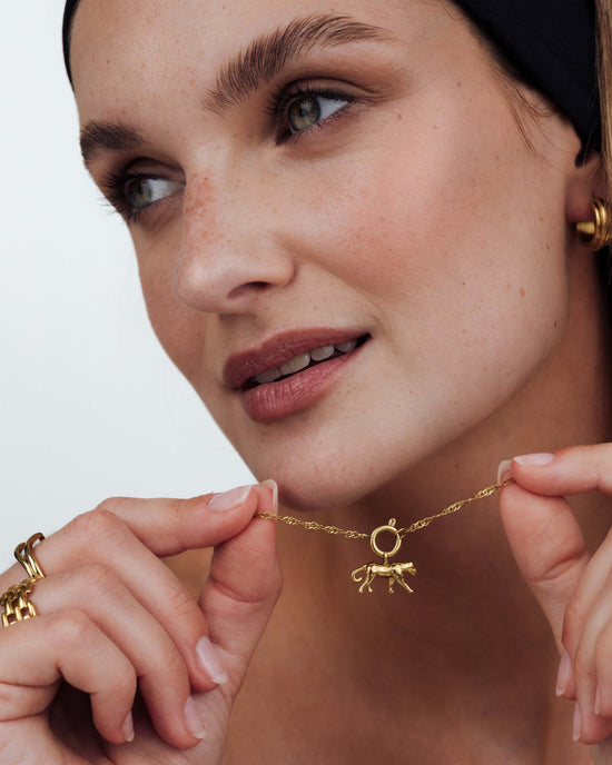Leopard Singapore Chain Necklace Set Gold
