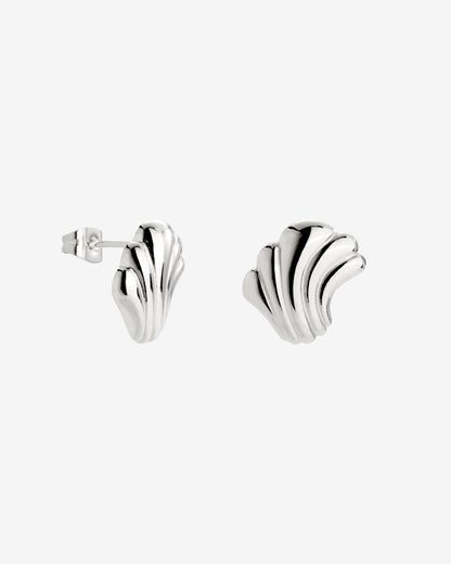 Simple Wave Studs Silber
