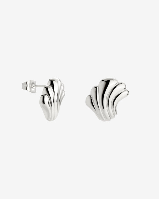 Simple Wave Studs Silber