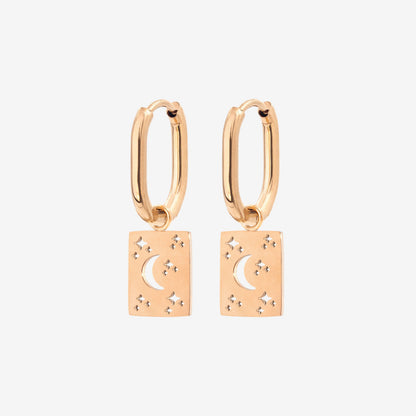 Midnight Lover Oval Hoops Baby Roségold
