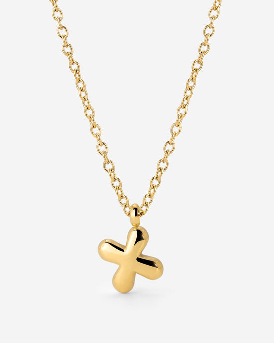 Bubble Letter Necklace Gold