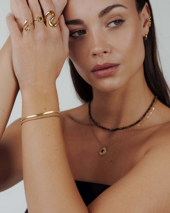 Snake Chain Double Bracelet Gold