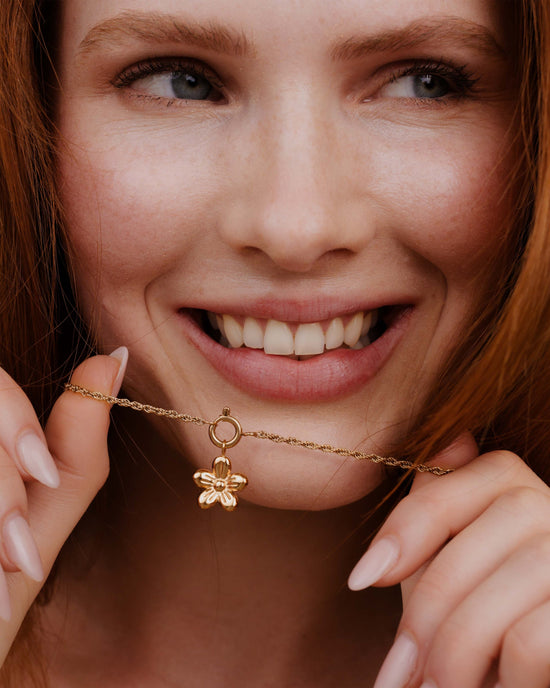 Blossom Rope Chain Necklace Set Roségold