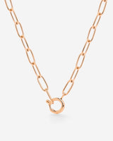 Oval Links Charm Necklace Roségold