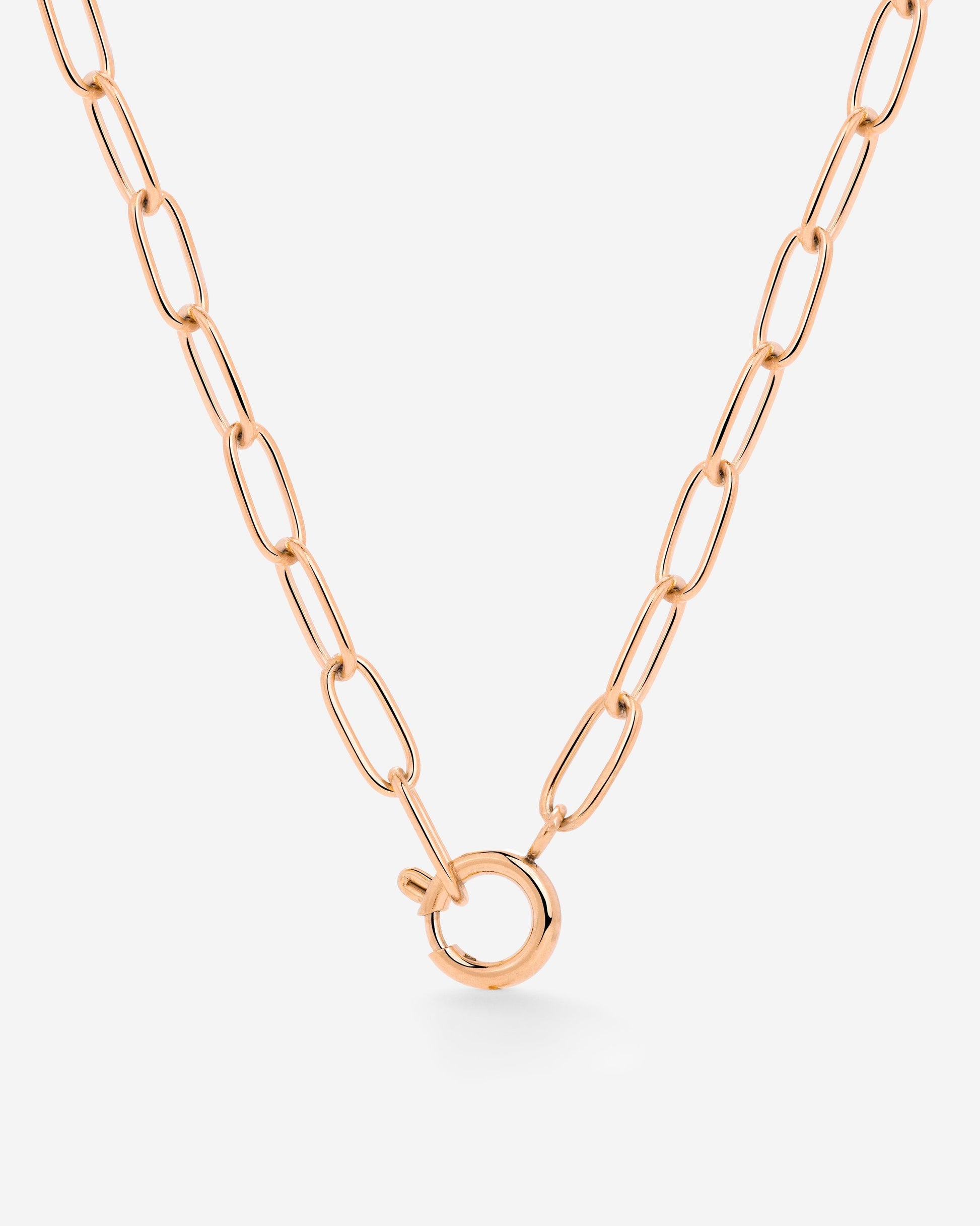Oval Links Charm Necklace Roségold