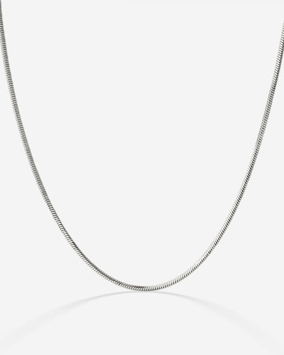 Squared Snake Chain Necklace Silber