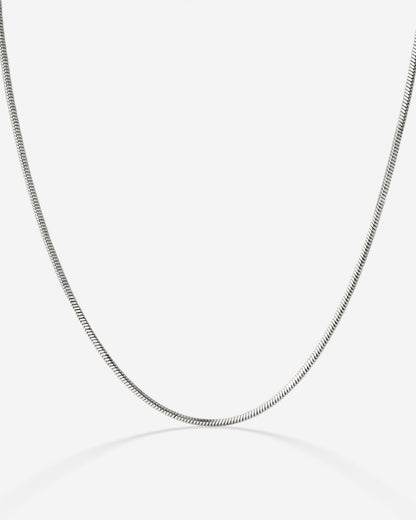 Squared Snake Chain Necklace Silber