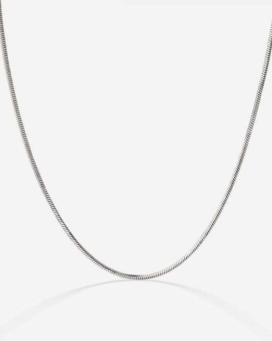 Squared Snake Chain Necklace Silber