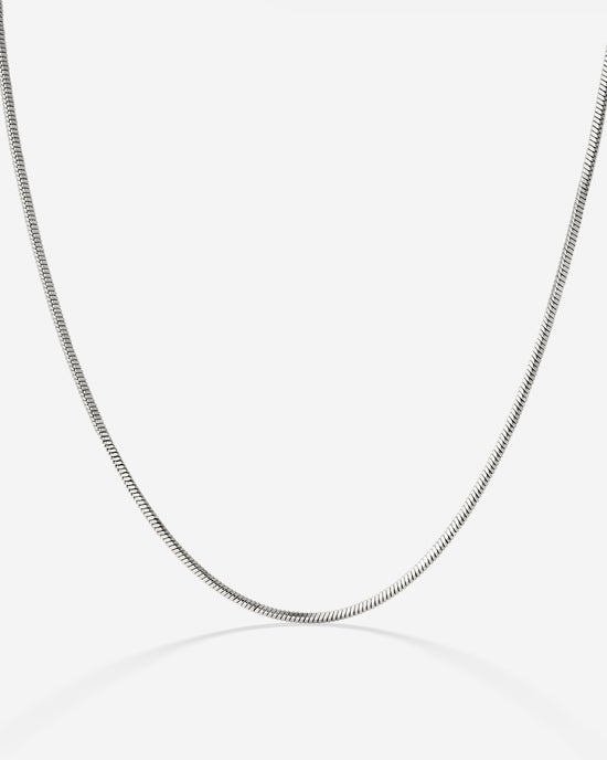 Squared Snake Chain Necklace Silber