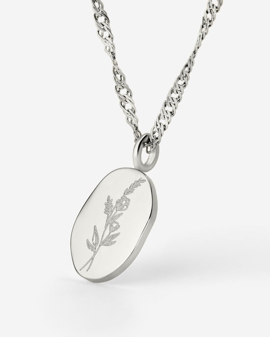 Bouquet Coin Necklace Silber