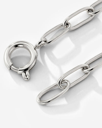 Oval Links Charm Bracelet Silber