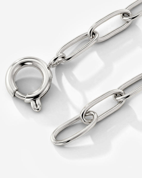 Oval Links Charm Bracelet Silber