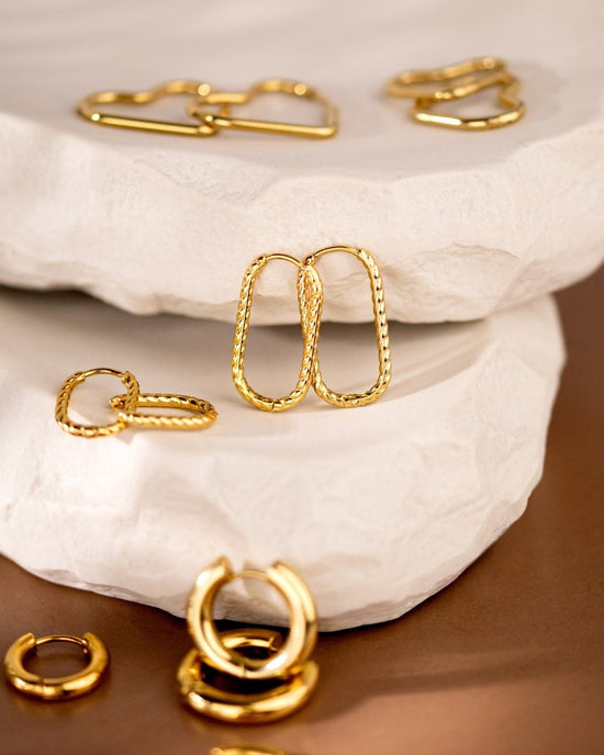 Oval Twisted Hoop Bundle Gold
