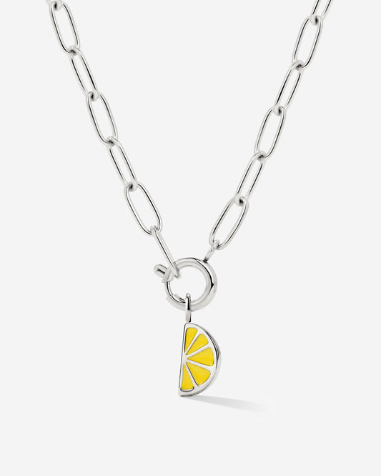 Zesty Oval Links Necklace Set Silber
