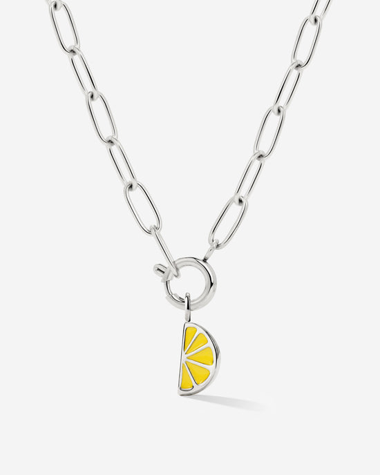 Zesty Oval Links Necklace Set Silber