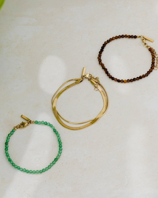 Snake Chain Double Bracelet Silber