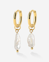 Lisas Power Pearl Hoop Set Gold