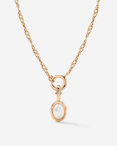 Glazed Singapore Chain Necklace Set Roségold