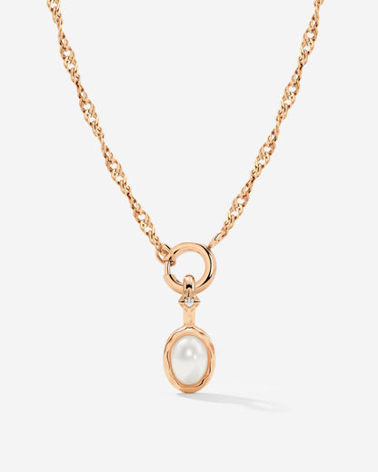 Glazed Singapore Chain Necklace Set Roségold