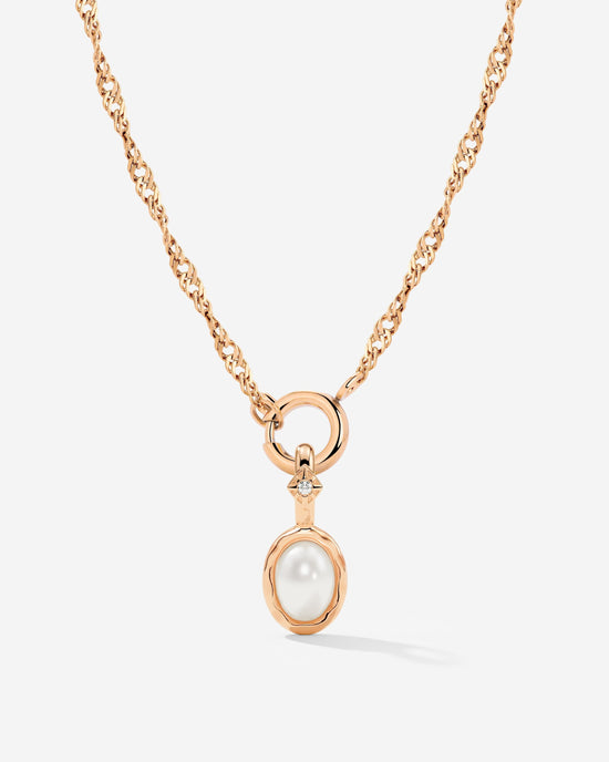 Glazed Singapore Chain Necklace Set Roségold