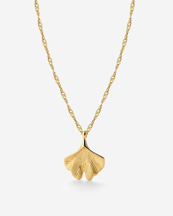 Ginkgo Leaf Necklace Gold