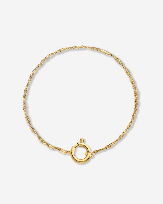 Singapore Chain Charm Bracelet Gold
