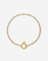 Singapore Chain Charm Bracelet Gold
