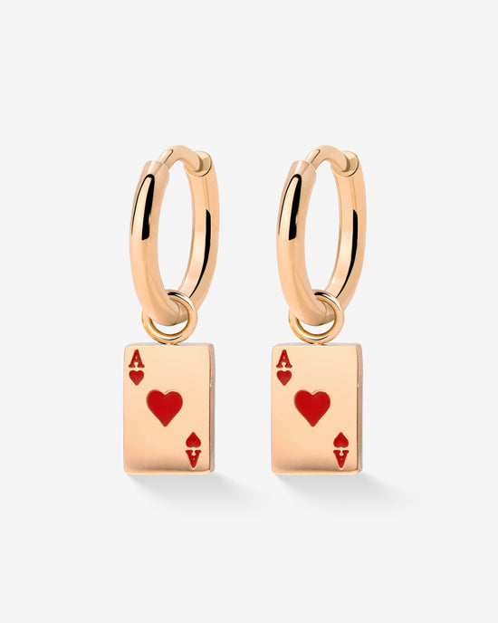 Red Ace Hoop Set Small Roségold