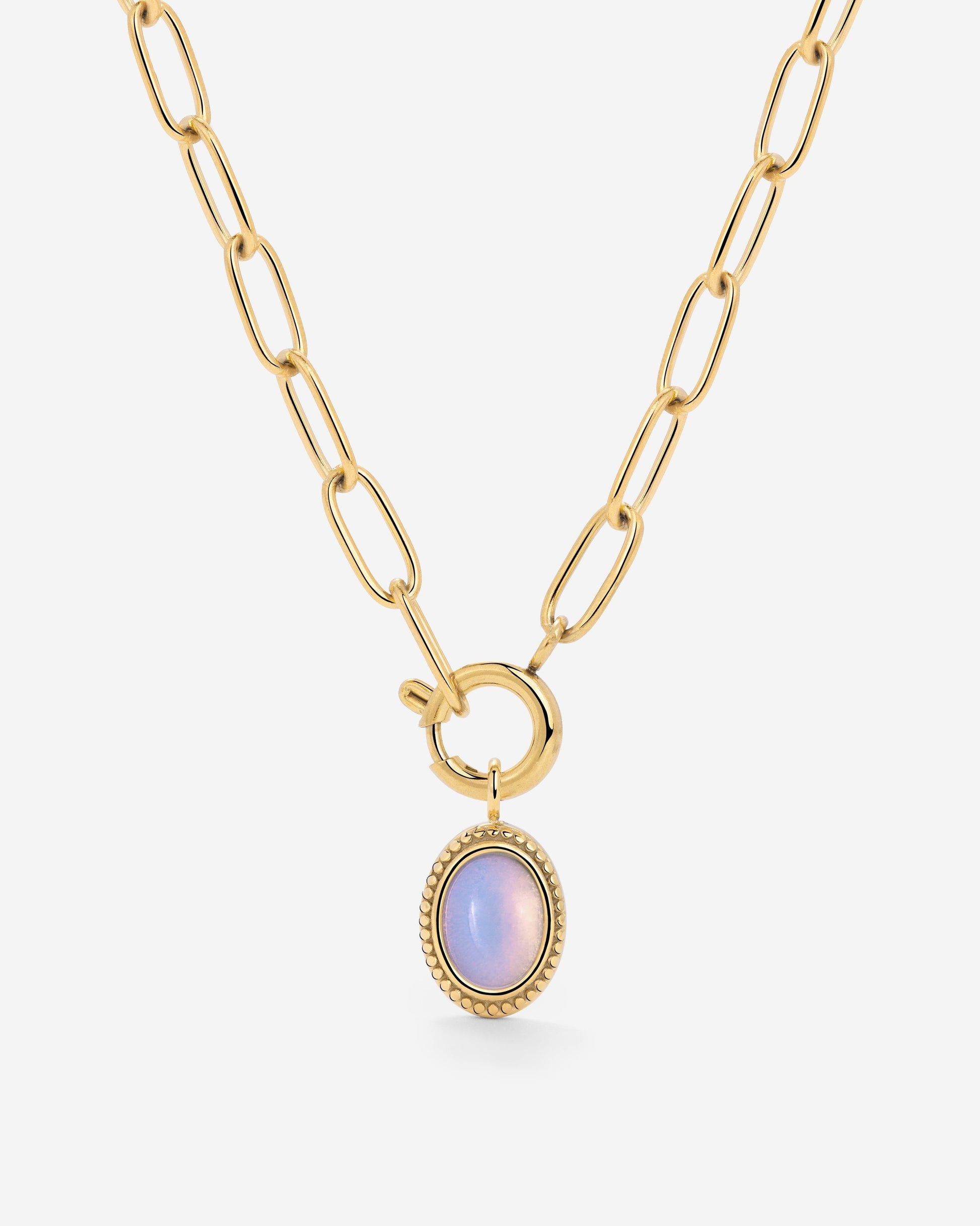 Opaline Oval Links Necklace Set Gold